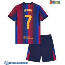 Fotballdrakt Barn Barcelona Fermin Lopez #7 Hjemmedraktsett 2026-27 Kortermet (+ Korte bukser)